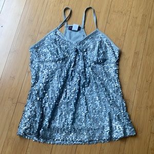 Silver Sequin Top - Juniors Medium